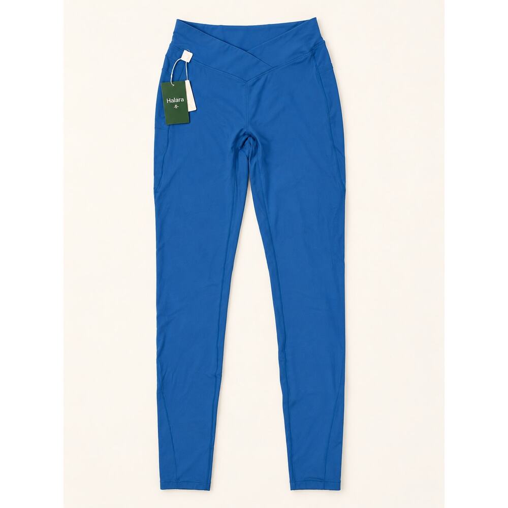 NWT Halara Softlyzero Blue Crossover Pocket Leggings Small